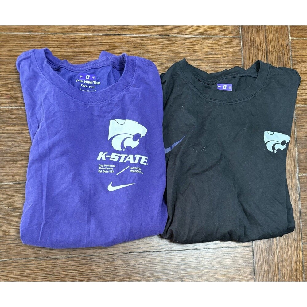 Men’s Kansas State Wildcats Nike Size L Player Issued T Shirts Lot Of 2